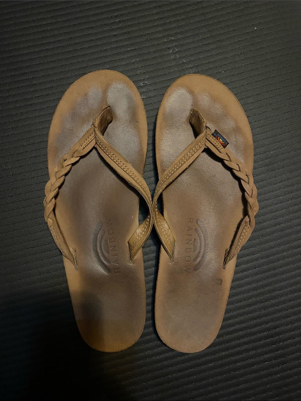 Rainbow Tan Braided Leather Sandals - 7.5